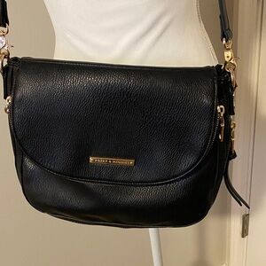 Poppy and Peonies Black Crossbody Bag